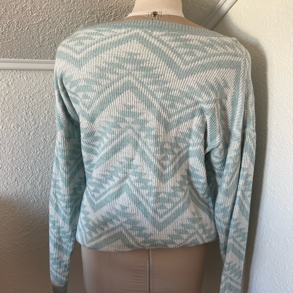 Soft Blue Aztec Sweater - Picture 3 of 5